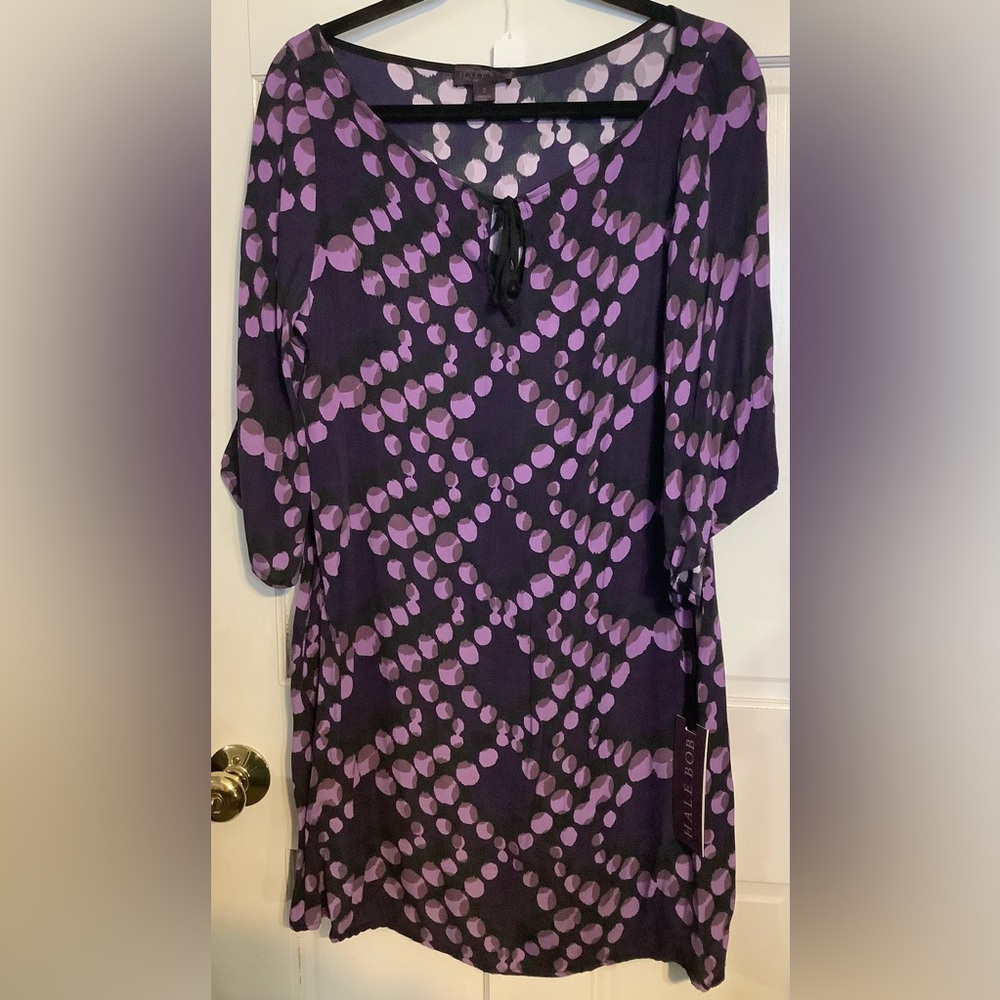 Hale Bob Purple Patterned Women's Tunic Dress